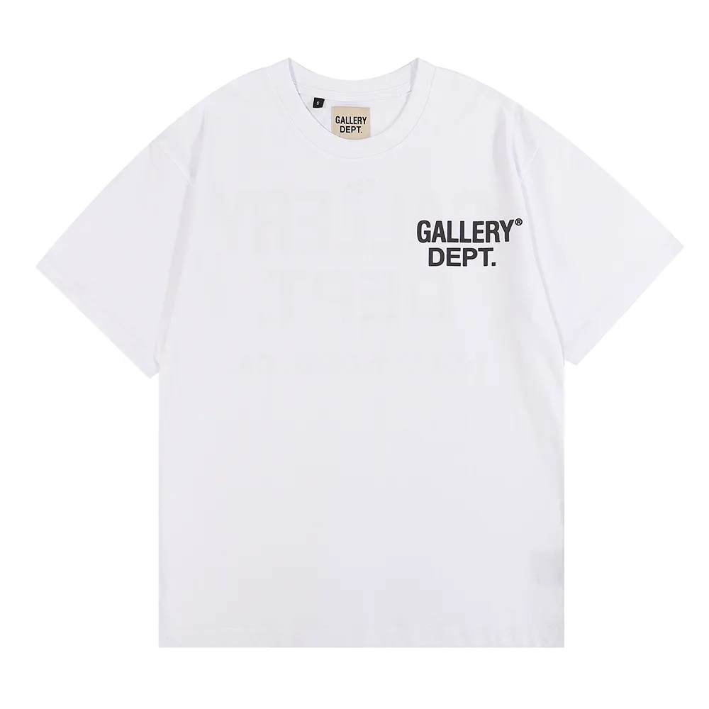 No. 6001, batch 96, GALLERY DEPT HOLLYWOOD, CA. Basic short sleeves. Selected 230g 32-count smooth double yarn fabric, fine workmanship and superb quality! The fit is loose and super comfortable to wear, and the size is 2 sizes larger than the normal domestic size. Color: black, white; Size: S M L